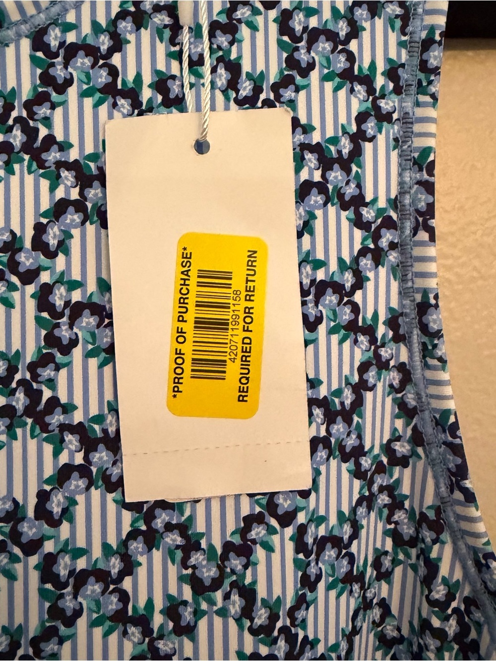 Addison Bay Floral Trellis Sleeveless Athletic Dress Blue White XL NWT - Picture 8 of 9